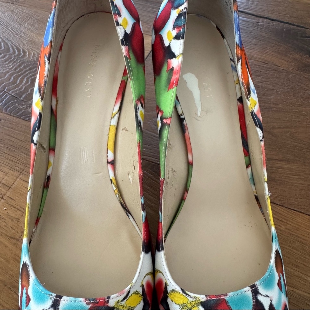 Nine West Colorful Floral Peep-Toe Heels - Picture 7 of 9